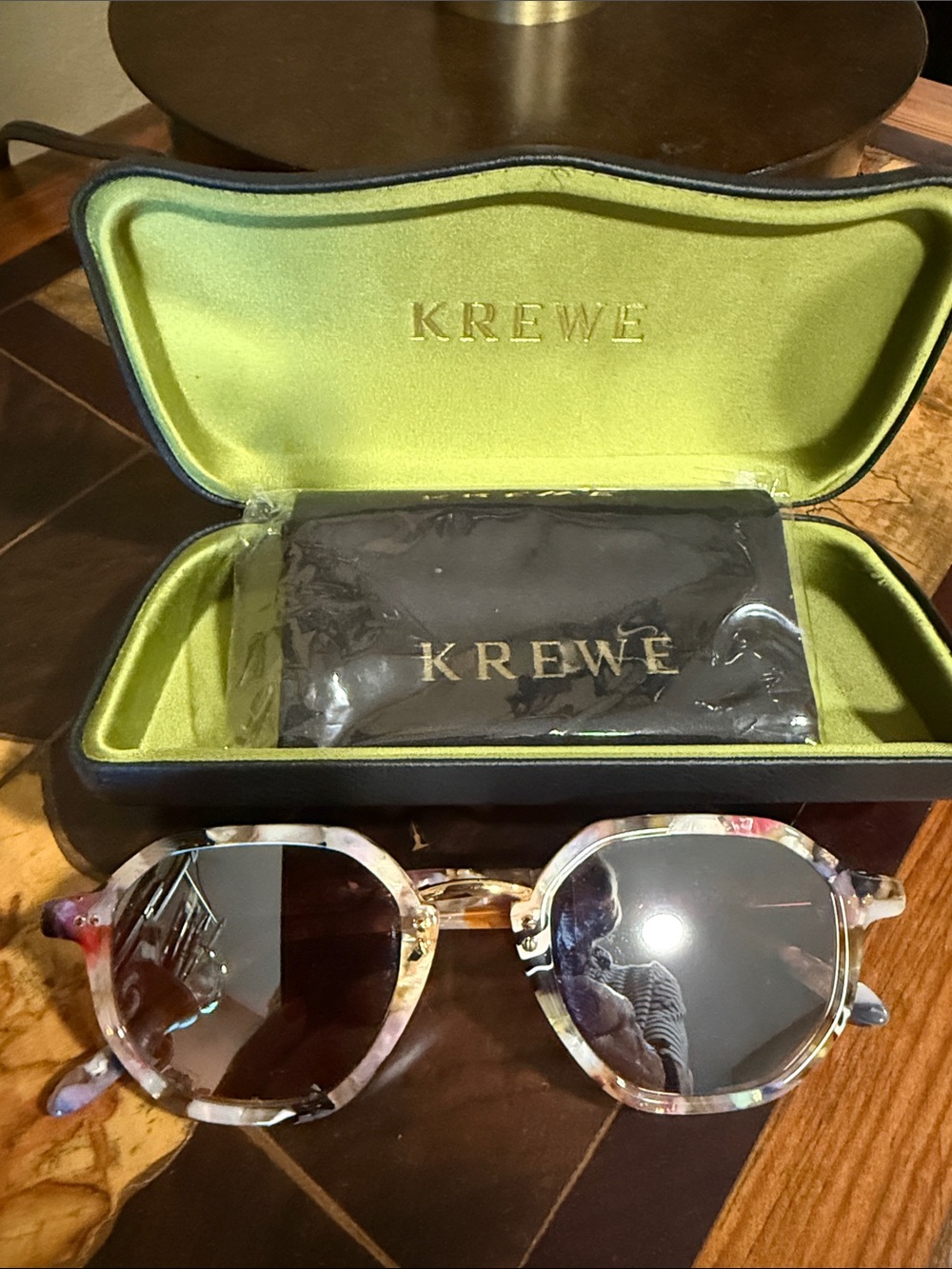 KREWE Women's Multicolor Marble Round Sunglasses